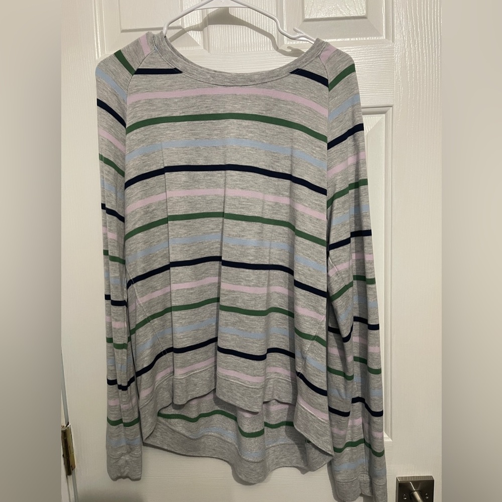 Thread & Supply Striped Long Sleeve Tee - Gray, Green, Pink, Blue